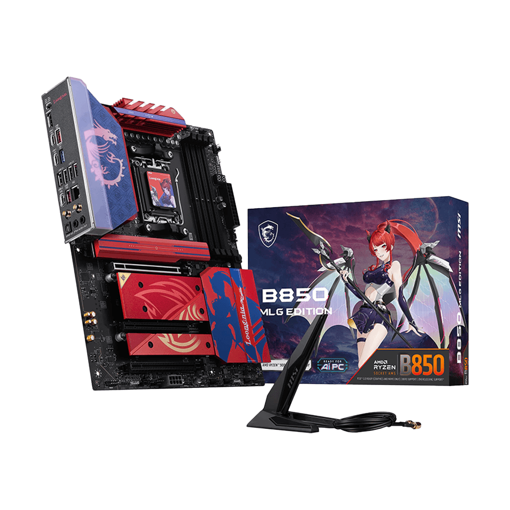 MSI B850 MLG EDTION Motherboard, ATX - Supports AMD Ryzen 9000/8000 / 7000 Processors, AM5-80A SPS VRM, DDR5 Memory Boost (8400+MT/s OC), PCIe 5.0 x16, M.2 Gen5, Wi-Fi 7, 5G LAN | 911-7E62-012 image