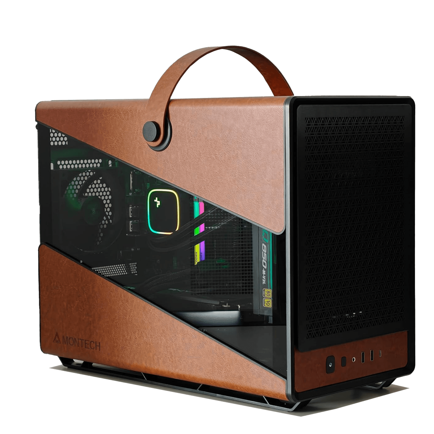 Portable High-end Gaming & Rendering PC: Core i7-14700F, RTX 5070 12GB, 32GB DDR5, Eco-Leather Finish Case image