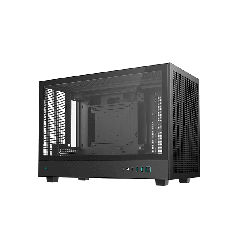 Deepcool CH260 Mini ITX Case, Tempered Glass, Motherboard Support Upto Micro-ATX (Rear Connector), 360mm Radiator Supports, Full Mesh Panel, ATX PS2 Support, Black | R-CH260-BKNGM0-G-1 image