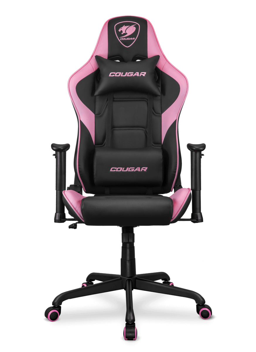 COUGAR Armor Elite Gaming Chair, Premium PVC Leather, 2D Armrest, Piston Height Adjustment, Class 4 Gas Lift, 160 Degree Recline, Max Loading 120kg, Royal, Black & Pink | 3MELIPNB.0001 image