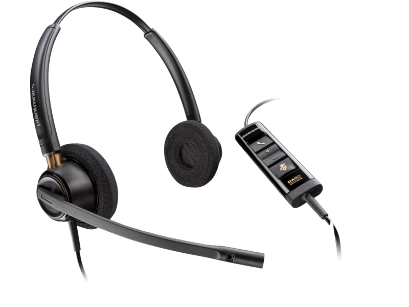 HP Poly EncorePro 525 Microsoft Teams Certified Stereo with USB-A Headset, Noise cancelling Microphone, Black | 783R2AA image