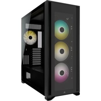 Corsair Icue 7000X RGB Full-Tower Atx Pc Case (Three Tempered Glass Panels, Four Included 140mm RGB Fans, Easy Cable Management, Smart RGB And Fan Speed Control, Spacious Interior) Black, One size | CC-9011226-WW image