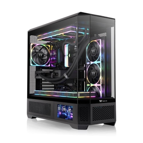Thermaltake View 600 TG Black Full Tower E-ATX case, up to ten 120/140mm fans & 360mm/420mm radiators, built-in GPU bracket, Compatible Hidden-connector Motherboards | CA-11H-00F1WN-00 image