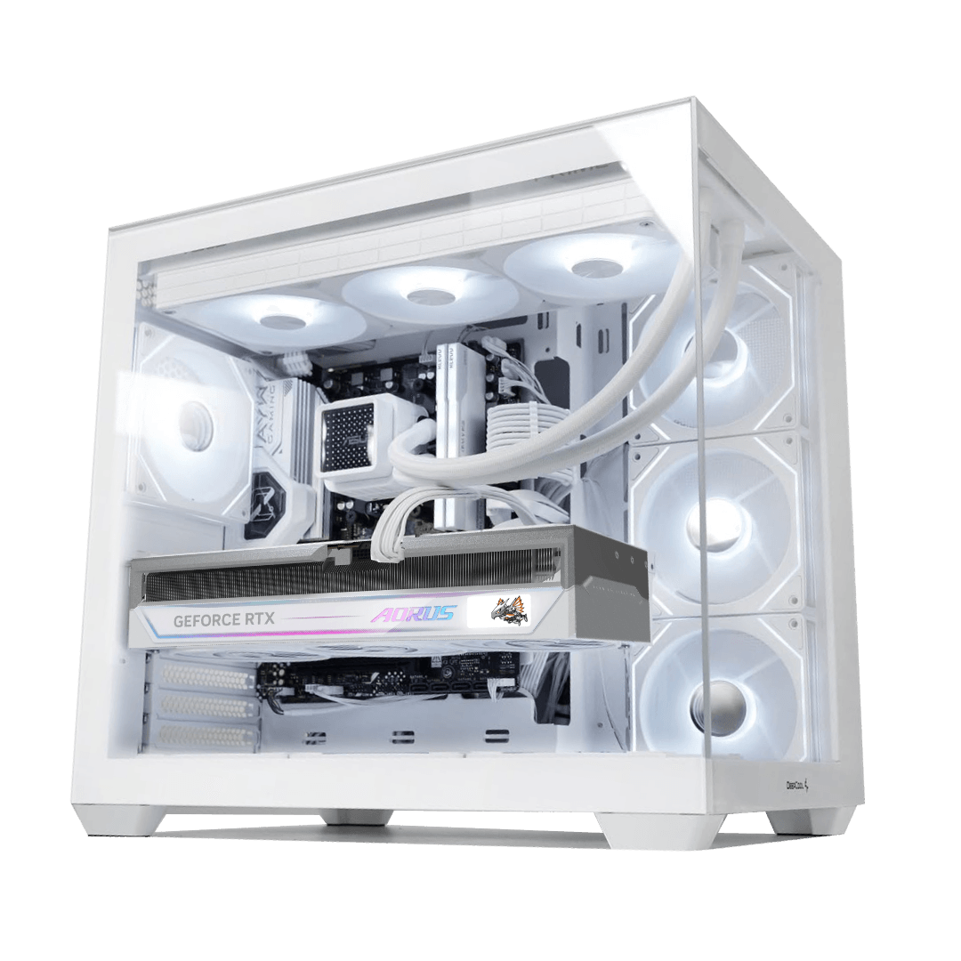White Gaming & Workstation PC: Intel i9-14900KF 14th Gen + MASTER RTX 5090 OC 32GB, 64GB DDR5 6000MHz, 2TB Gen5 NVMe (14,700MB/s), ARGB AIO, 1200W ATX 3.1, WiFi 6E image