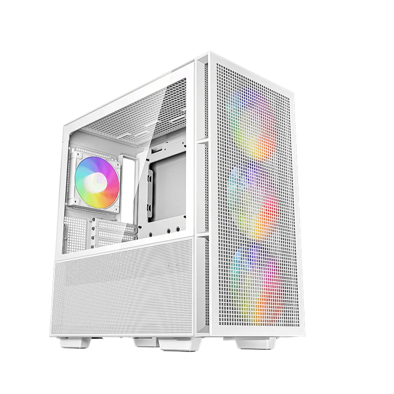 Deepcool CH560 ATX Mid Tower Computer Case, ABS+SPCC+Tempered Glass Materials, 3??140mm & 1x 120mm ARGB Fans, Hybrid Airflow Glass Side Panel, White | CH560-WHAPE4-G-1 image