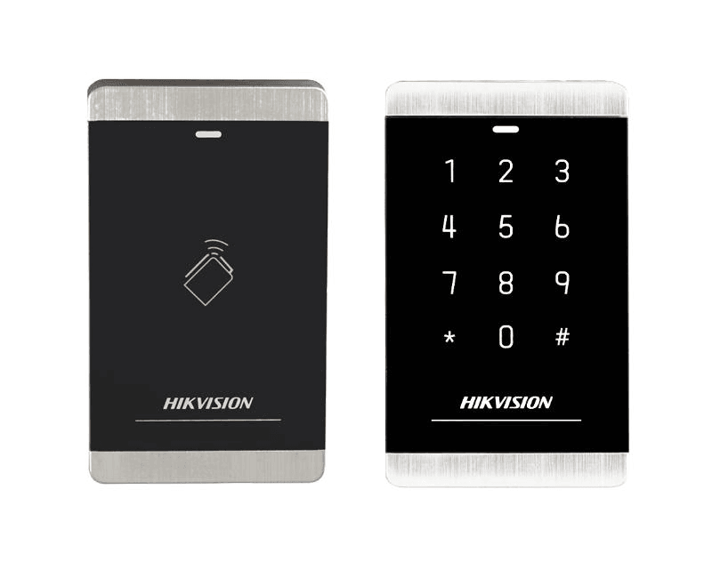 Hikvision DS-K1103M  Pro 1103 Series Card Reader, M1 card reader, PC+ABS material shell with PMMA panel design, Built-in audible beeper, RS-485 and Wiegand interface, IP64 image