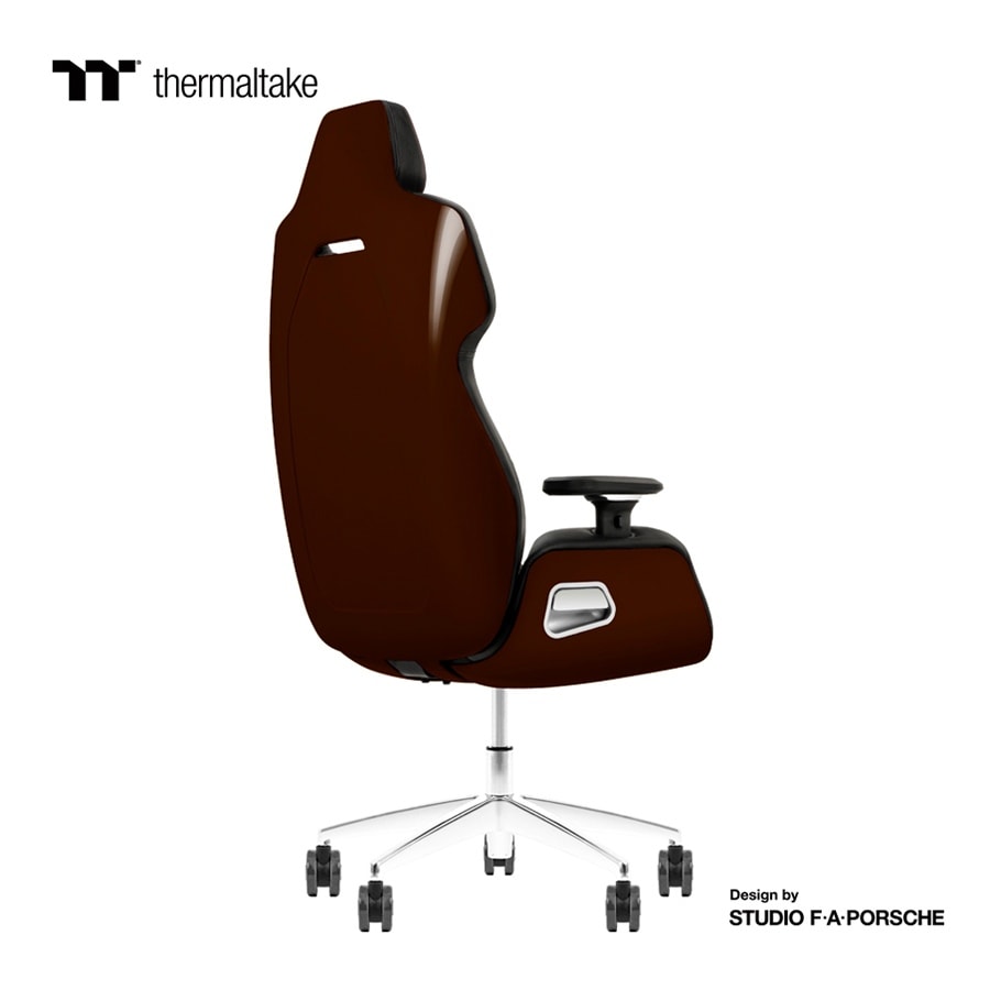 Thermaltake Argent E700 Real Leather Gaming Chair, Design by Studio F. A. Porsche, 4D Adjustable Armrests, Wire-Control Mechanism, 4 Gas Lift-Saddle Brown image