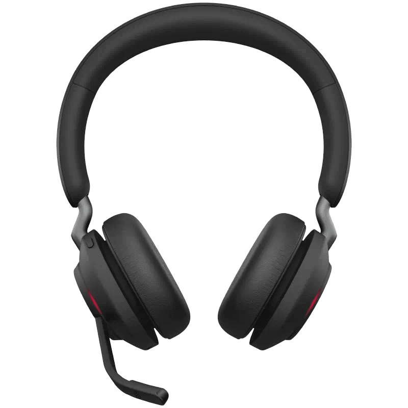 Jabra Evolve2 65 MS Wireless Headphones with Link380c, Stereo, Black ??? Wireless Bluetooth Headset for Calls and Music, 37 Hours of Battery Life, Passive Noise Cancelling Headphones image