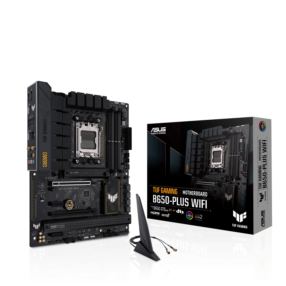 Asus Tuf Gaming B650-Plus Wifi DDR5 ATX Motherboard, AMD Socket AM5, B650 Chipset, 2.5Gb Ethernet, Bluetooth, WiFi 6E 6GHz, Max 128GB 4xDIMM Memory, PCIe 4.0x16, 3xM.2 Slot | 90MB1BZ0-M0EAY0 image