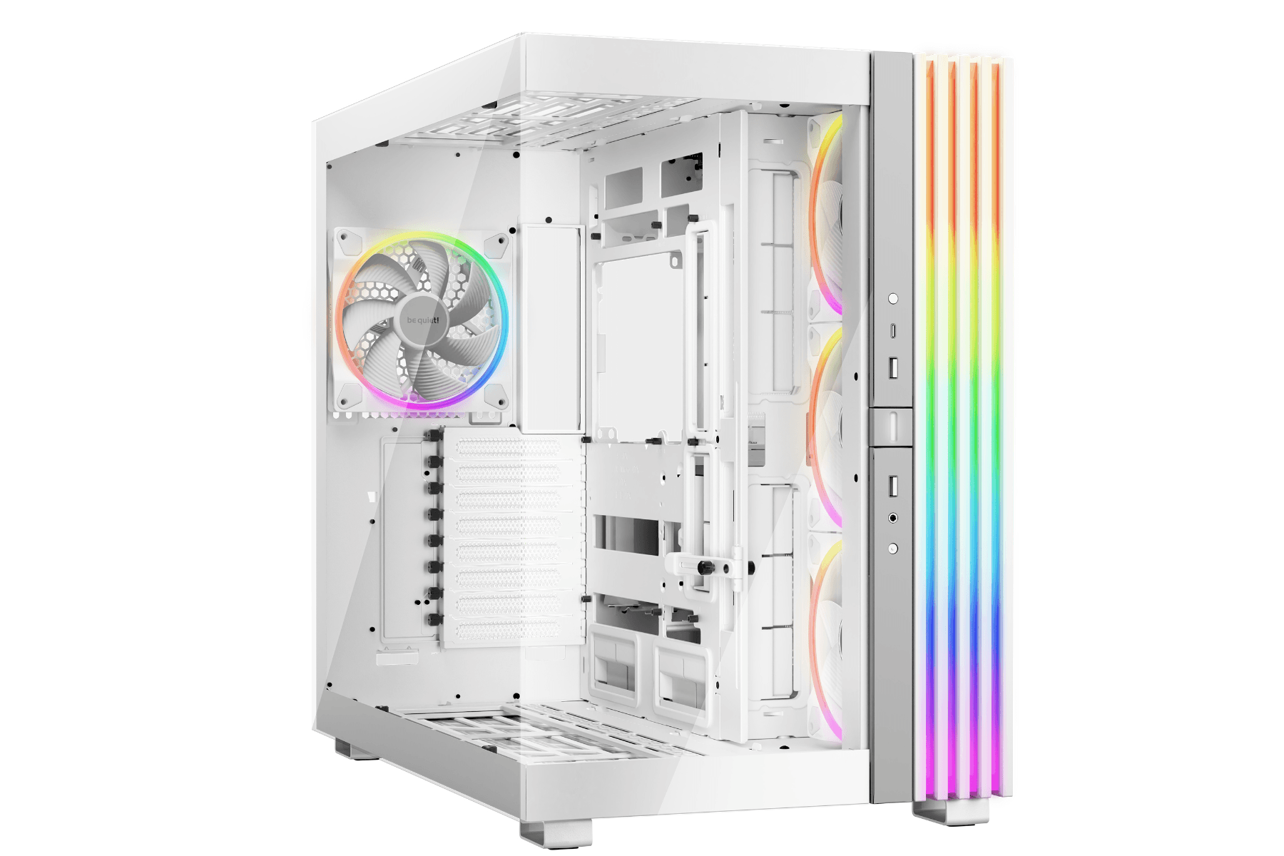 Be Quiet! Light Base 900 FX White PC Case, Stunning Panoramic View, Show Case, Dual Chamber Design, Solid ARGB LED Strip, 4 Light Wings PWM White Fan, Inverted and Horizontal |BGW72 image