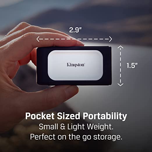 KINGSTON PORTABLE SSD 500GB 2000MB/S USB C, XS2000, High Performance Portable SSD, With USB-C, Pocket-Sized, USB 3.2  image