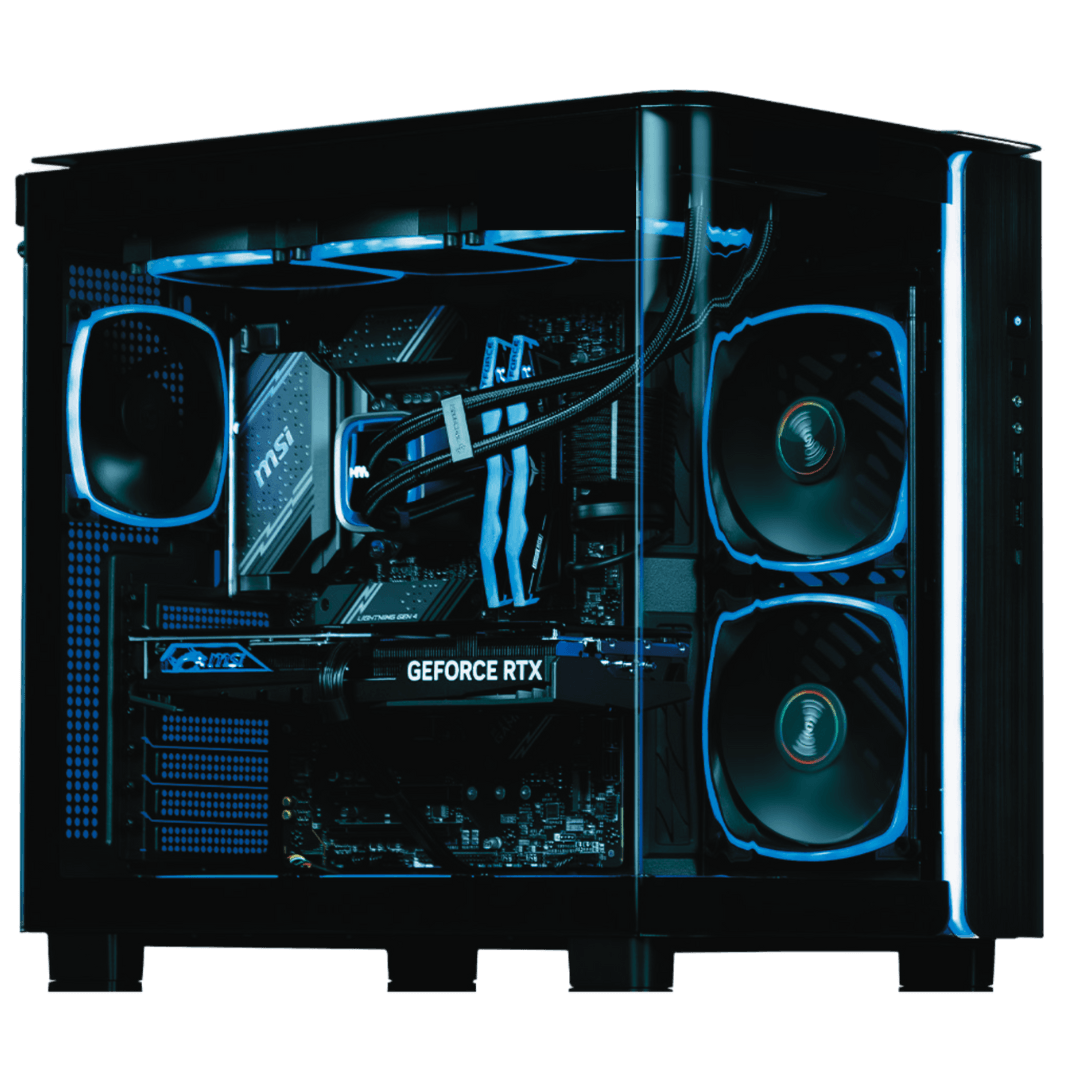 AMD Ryzen 7 9800X3D Gaming PC, Ryzen 7 9800X3D, 8 Cores, 16 Threads, 3X RTX 4080 Super 16GB OC, 32GB (2x16GB) 6400MTs AMD EXPO, 2TB 990 Pro, 850W, AIO Cooler image