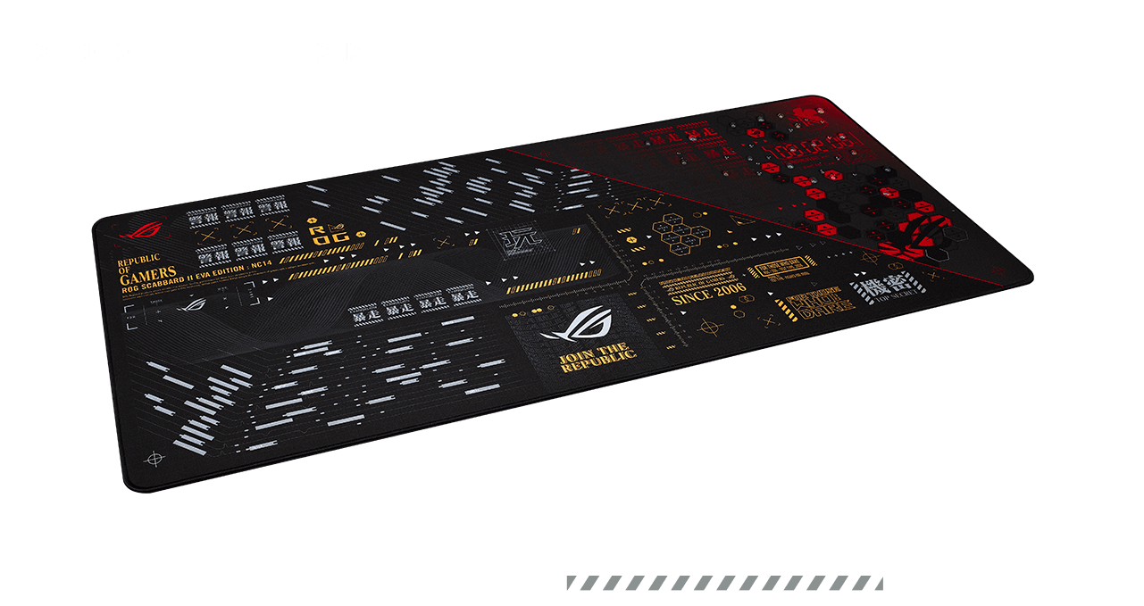 ASUS ROG Scabbard II EVA Edition is a gaming mouse pad with EVA-inspired design, protective nano coating for a water-, oil-and dust-repellent surface 90MP02R0-BPUA00 image
