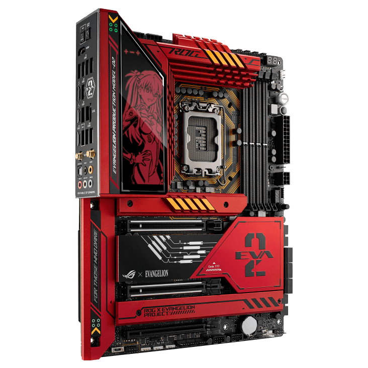ASUS ROG Maximus Z790 Hero EVA-02 Edition LGA 1700 ATX Motherboard, Intel Z790 Chipset, 4x DDR5 DIMM Slot, 192GB Max Memory, 5x M.2 Slots, 6x SATA Ports, Wi-Fi 6E / BT5.3 | 90MB1FL0-M0EAY0 image