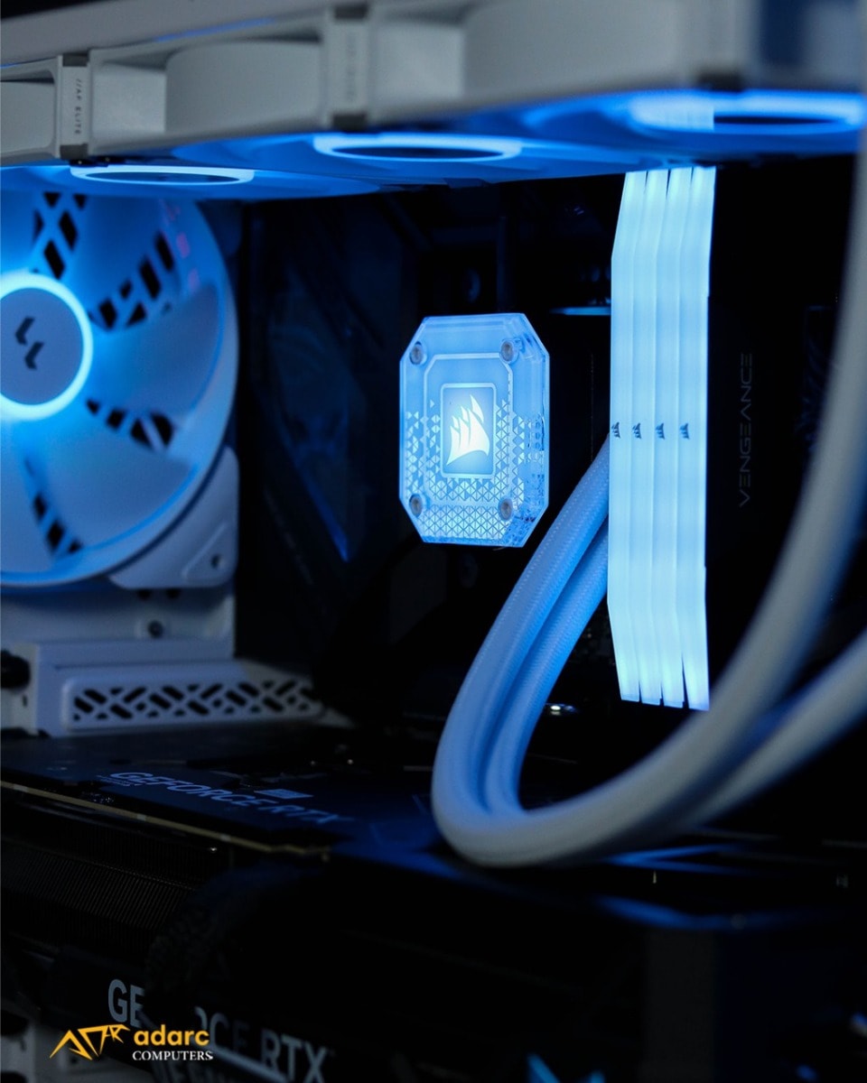 Nanotech High-end Creator PC, Core i9-14900K 3.2 GHz, TUF-RTX-4090-O24G-GAMING OC, 64 (2 X 32GB) RAM DDR5, 2TB NVMe, ROG Ryuo CPU LIQUID COOLER, 1500W 80+ Titanium, WiFi+BT image
