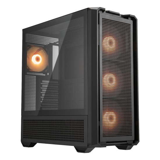 Cougar MX600 RGB ATX Full Tower PC Case, Up to 360MM Radiator, 4xARGB Pre-Installed Fans, USB-C Gen2x1, USB 3.0x2, Audio, RGB Button, Black | 3857C90.0001 image