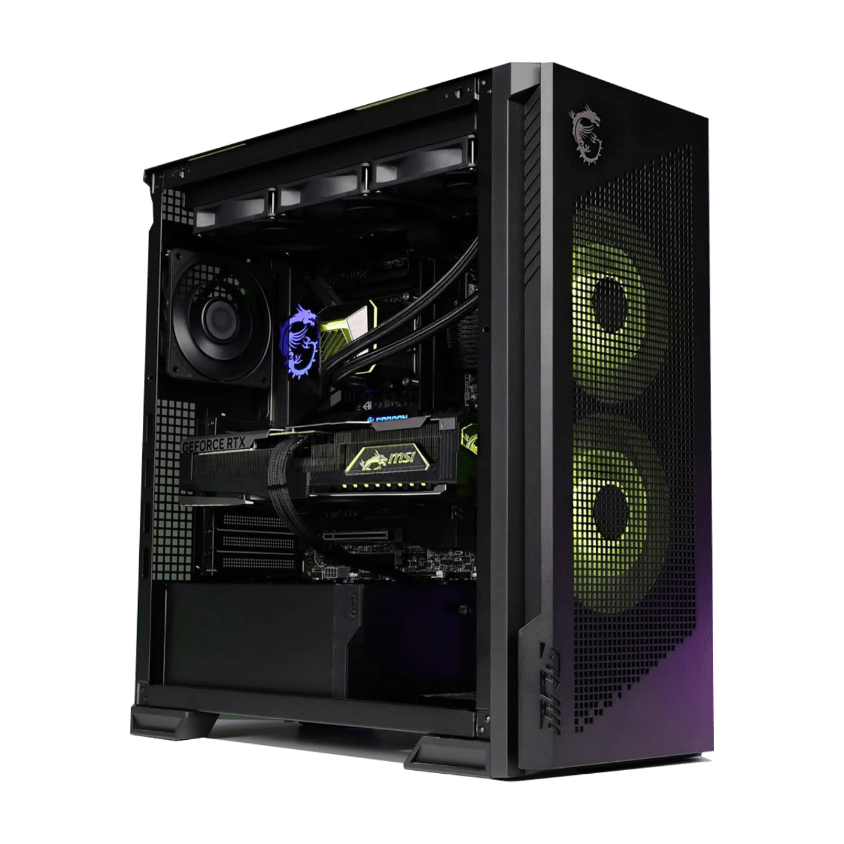 High-Performance Gaming & Workstation PC Powered by MSI: Intel Core Ultra 9 285K + MSI Gaming Trio RTX 5070 Ti OC 16GB GDDR7, 32GB DDR5 6000MHz RGB, 1TB NVMe SSD, 360mm ARGB AIO, 850W Gold PCIe Gen5 PSU, WiFi 7, MSI MPG Gungnir 300R Airflow image