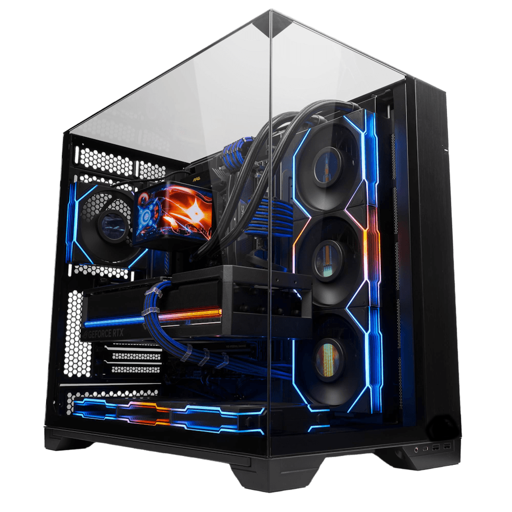 AMD Ryzen 9 9950X3D + ASTRAL RTX 5090 OC GODLIKE Gaming PC, AMD Ryzen 9 9950X3D 16 Cores, 32 Threads, RTX 5090 OC 32G, 64GB (2x32GB) 6000MHz, 4TB Up to 14800MB/s, AIO Liquid Cooler, AI 1600W Titanium image