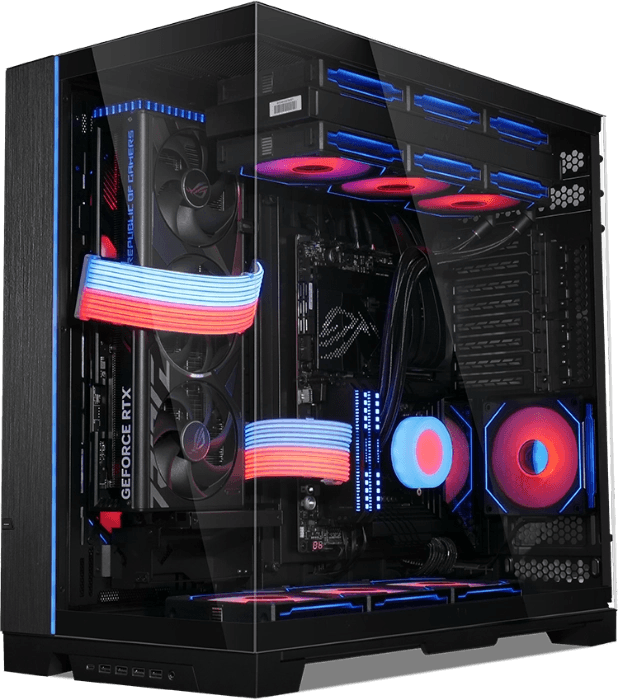 ASUS Powered High-End Gaming PC, AMD RYZEN 7 9800X3D, ROG ASTRAL 5090 32GB GDDR7 OC, 64GB (2x32) 6000MTs CL30 RAM, 990 PRO 4TB NVME, 1600W image