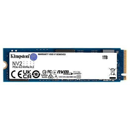 Kingston NV2 1TB M.2 2280 NVMe Internal SSD, Up to 3500MB/s Read / 2100MB/s Write Speed, Gen 4x4 NVMe PCIe Performance, 2.17G Vibration Operating, 320TBW | SNV2S/1000G image