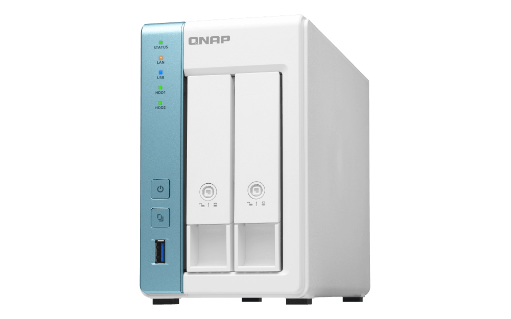 QNAP 2 Bay NAS Server, Alpine AL-314 Processor, Quad-Core 1.7 GHz, 4GB SO-DIMM DDR3 RAM, 2.5 GbE LAN (Without Hard Drive) | TS-231P3-4G image
