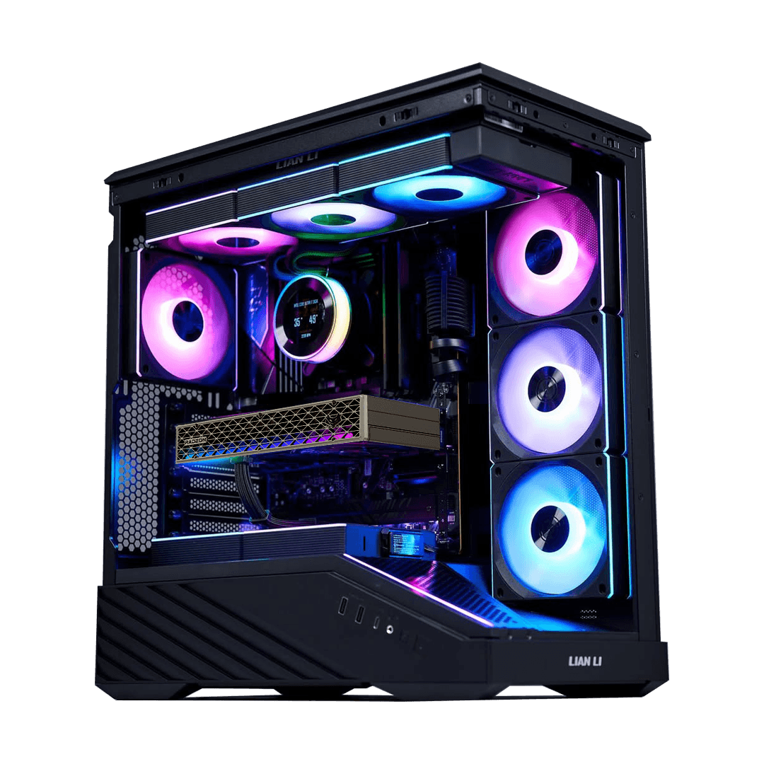 Elite AMD Gaming PC: AMD Ryzen 7 9800X3D + SAPPHIRE NITRO+ RX 9070 XT 16GB, 32GB DDR5 6000MHz RGB, 2TB PCIe Gen4 NVMe SSD, 360mm Lian Li HYDROSHIFT II LCD AIO, 850W Gold PSU, WiFi 6E, Lian Li V100R ARGB Case image