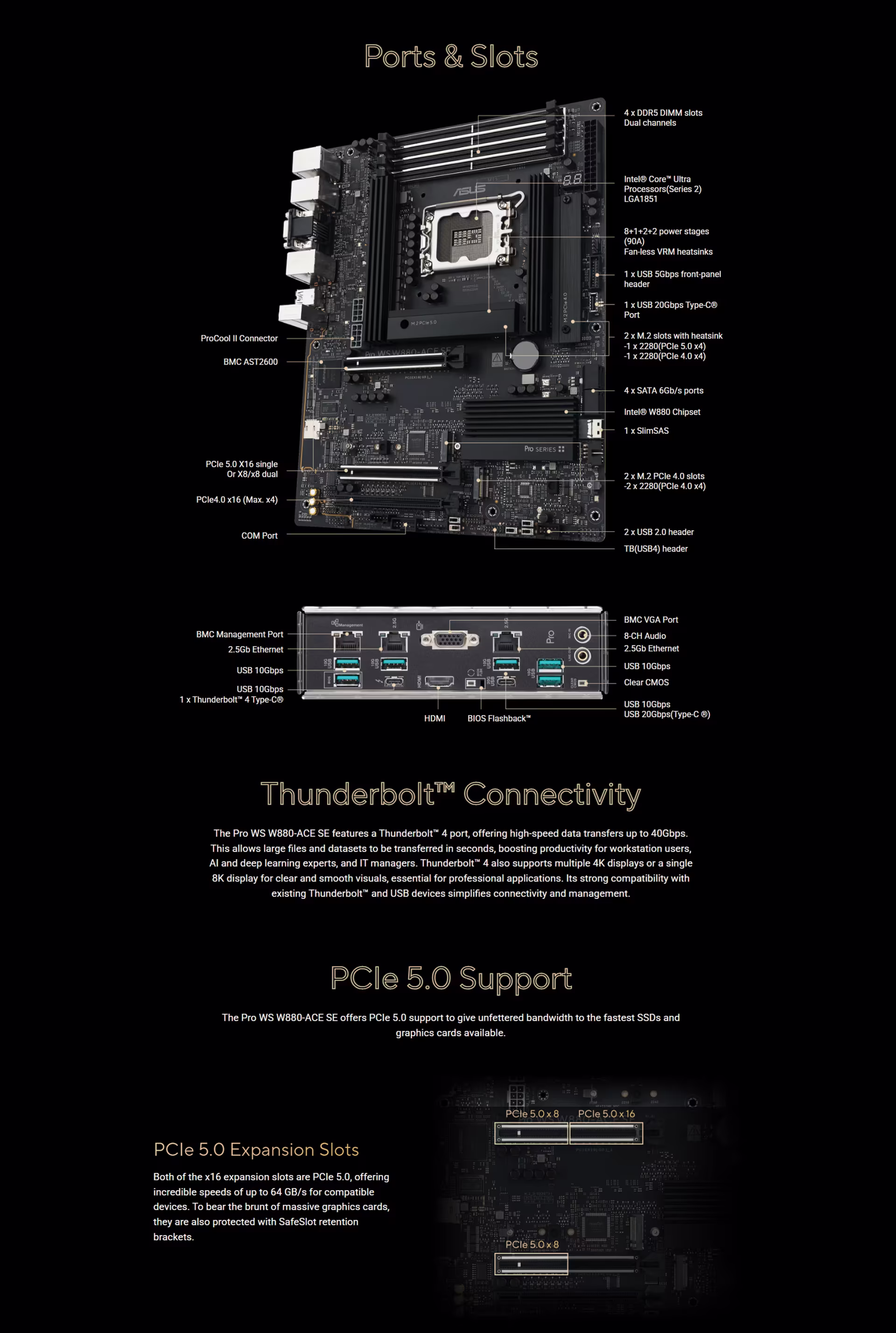 ASUS Pro WS W880-ACE SE Workstation Motherboard product overview image