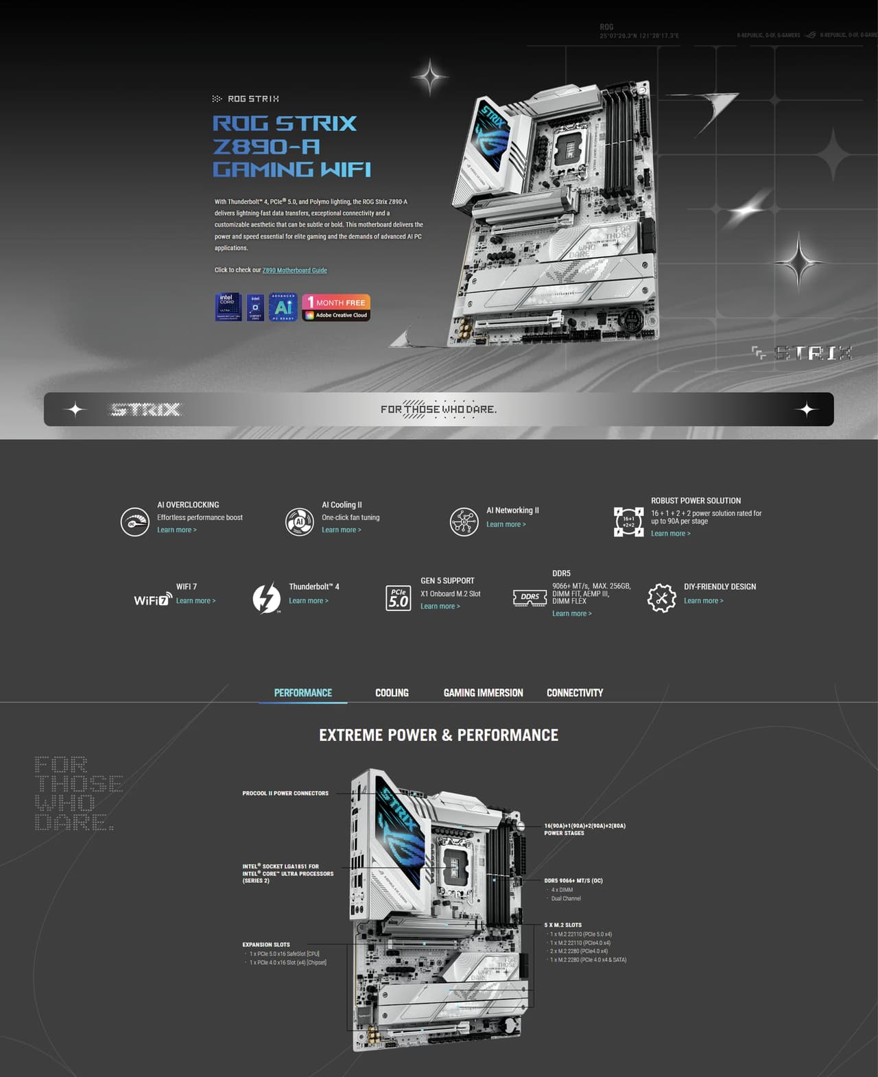 ASUS ROG STRIX Z890-A GAMING WIFI LGA 1851 ATX Motherboard OVERVIEW IMAGE