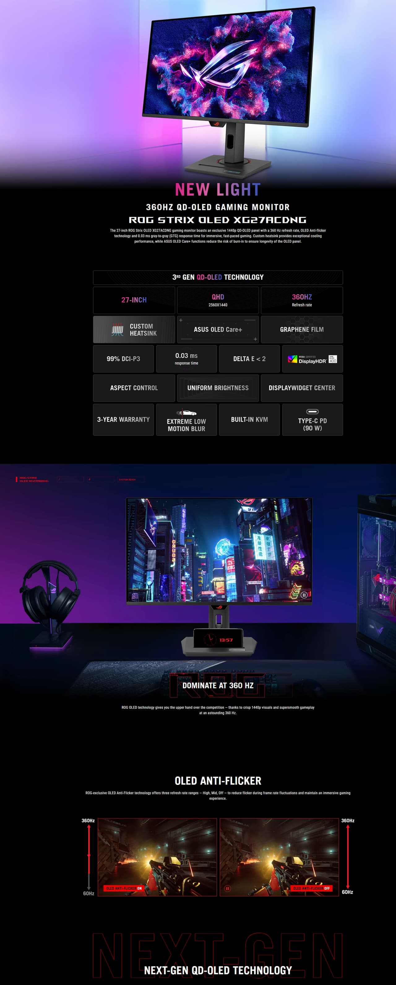 ASUS ROG Strix OLED XG27ACDNG Gaming Monitor