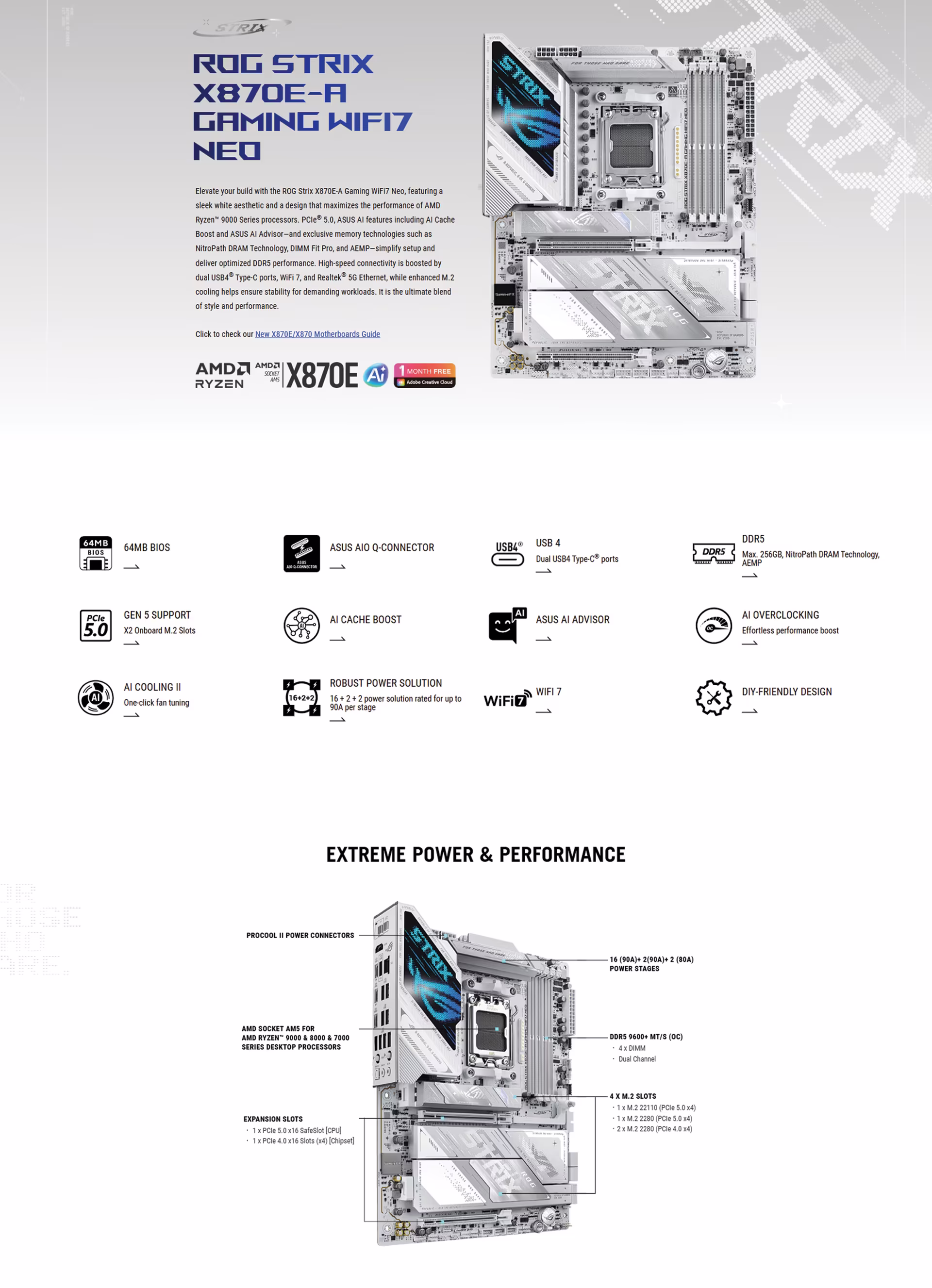 ASUSROGSTRIXX870EAGAMINGWIFINEOAMDAM5DDR5WIFI75GBLANGAMINGMOTHERBOARD90MB1P30M0EAY04711636491617UAE