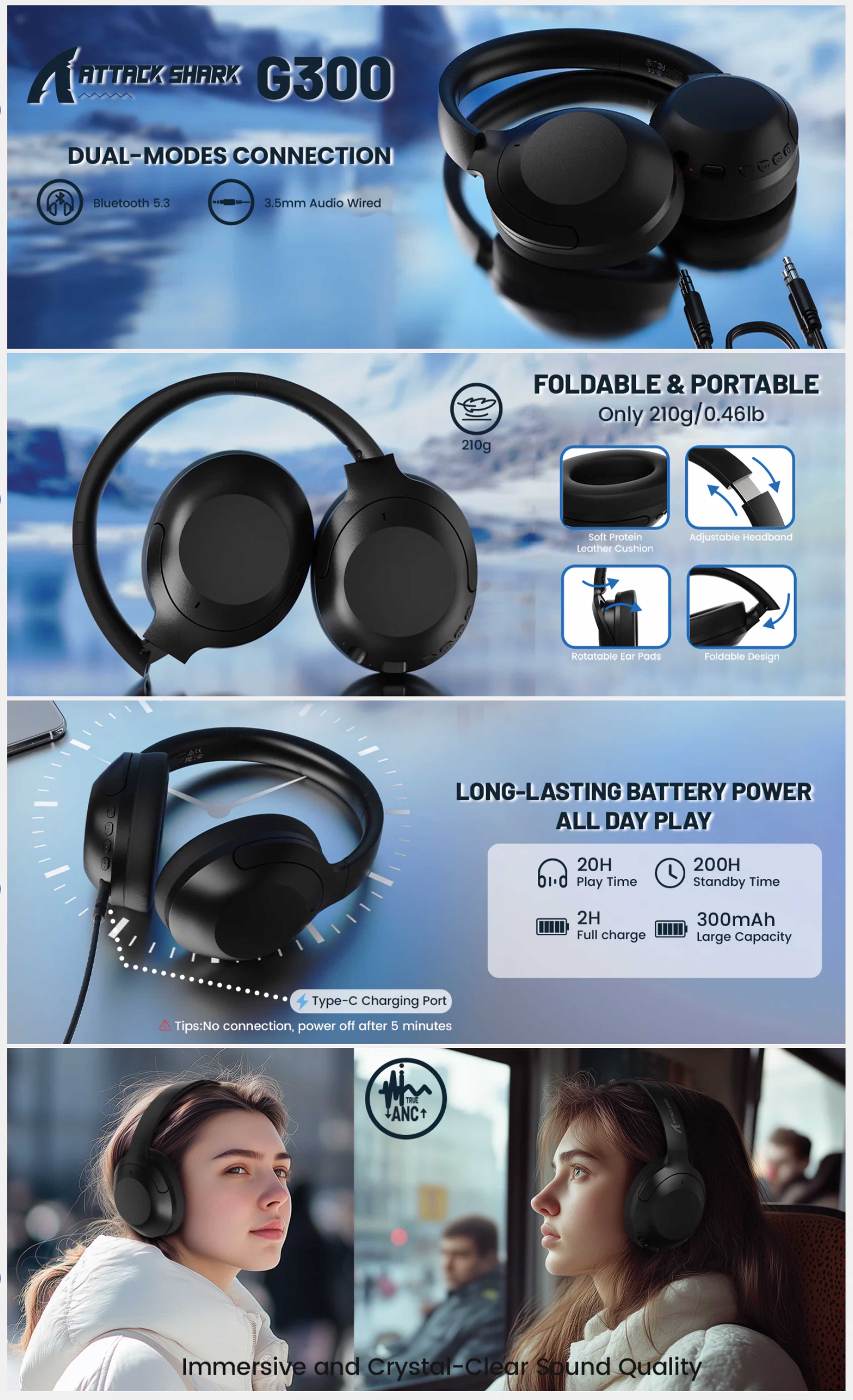 ATTACK SHARK G300 ANC