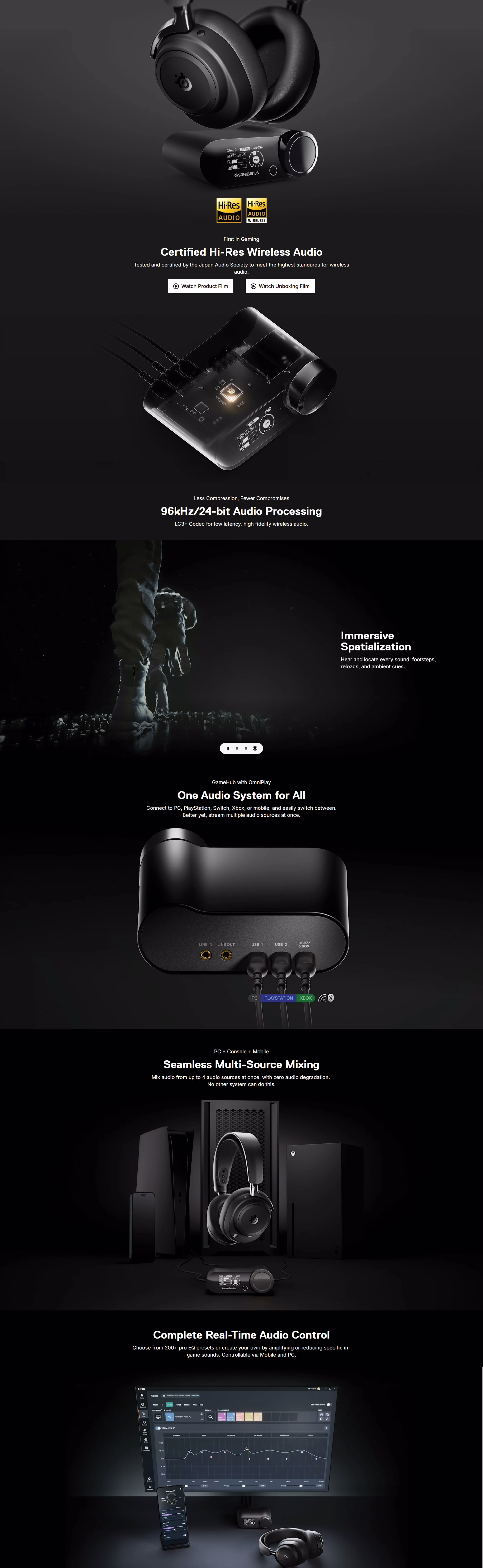 Arctis Nova Elite Obsidian | Hi-Res Wireless Gaming Headset