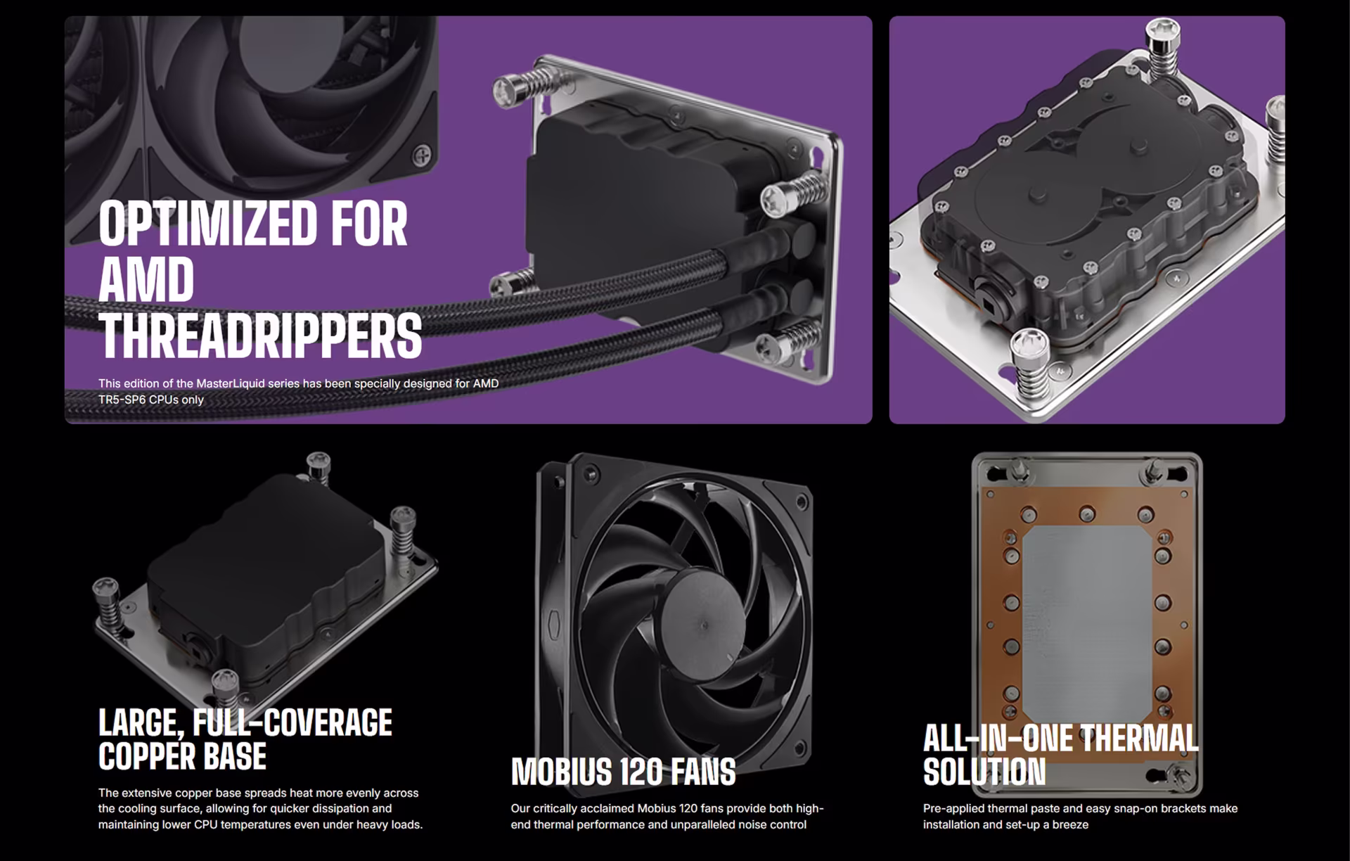 COOLERMASTERLIQUIDPL360TR5SP6EDITIONOPTIMIZEDFORAMDTHREADRIPPER3FANBLACKAIOCOOLERMLOR36MA24PKUAEOBT
