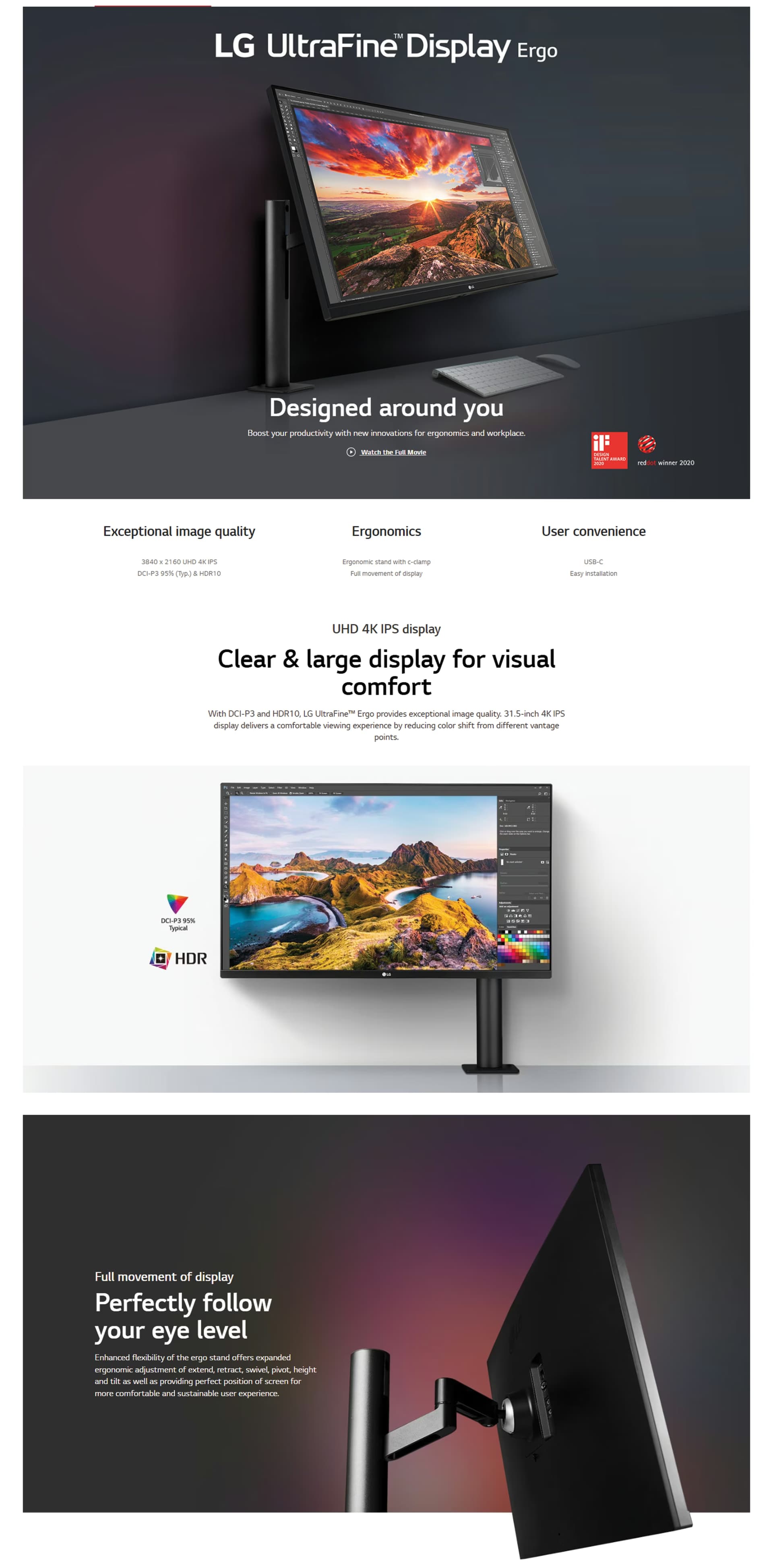 LG32UN880KBA32INCH4KUHD3840X2160ERGOIPSARMSTANDMONITORHDR10USBC60WPOWERDELIVERYMAXXAUDIOSPEAKERSUAEOBT