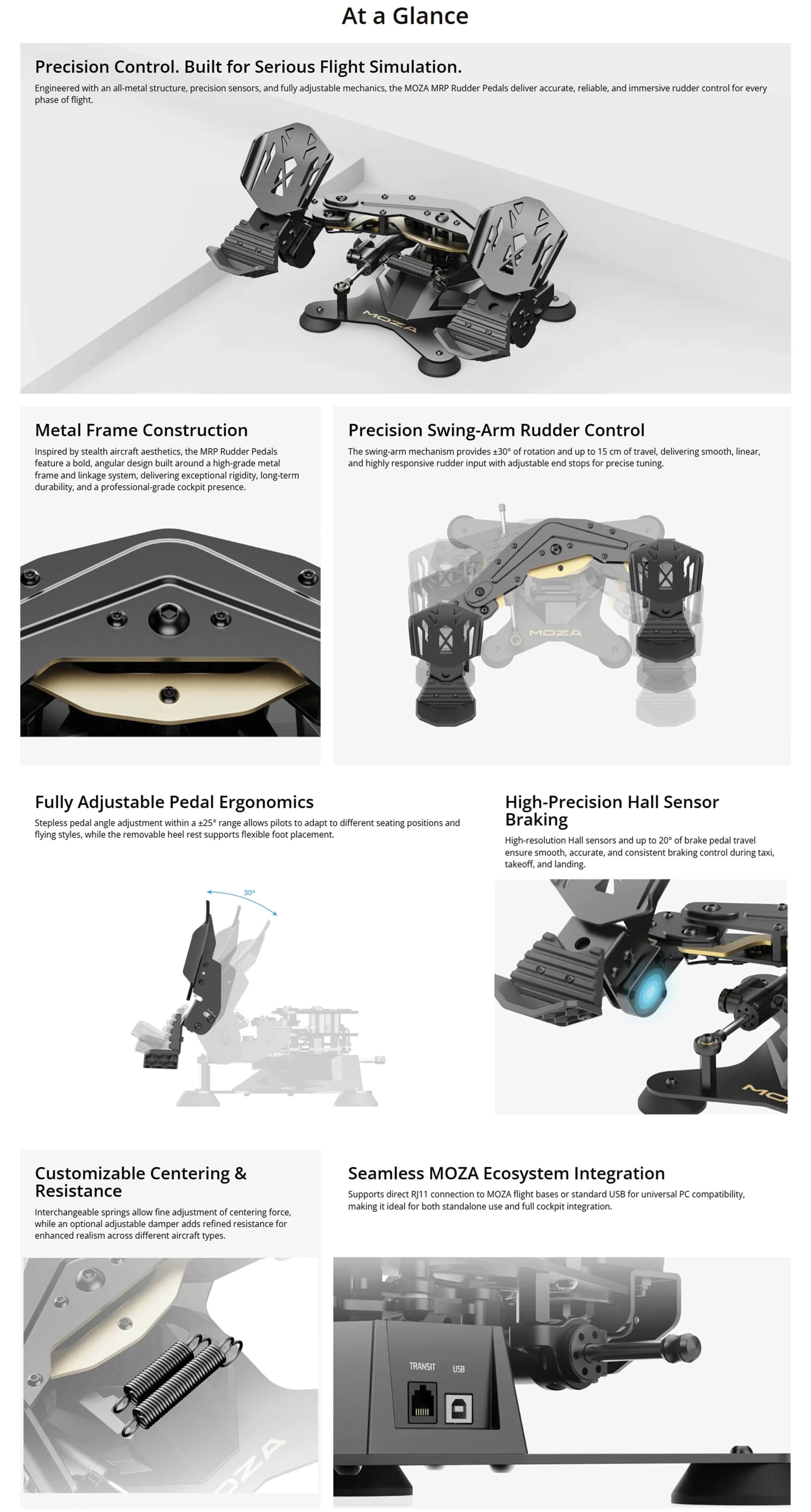 MOZA MRP Rudder Pedals AS019, engineered for serious flight simulation enthusiasts