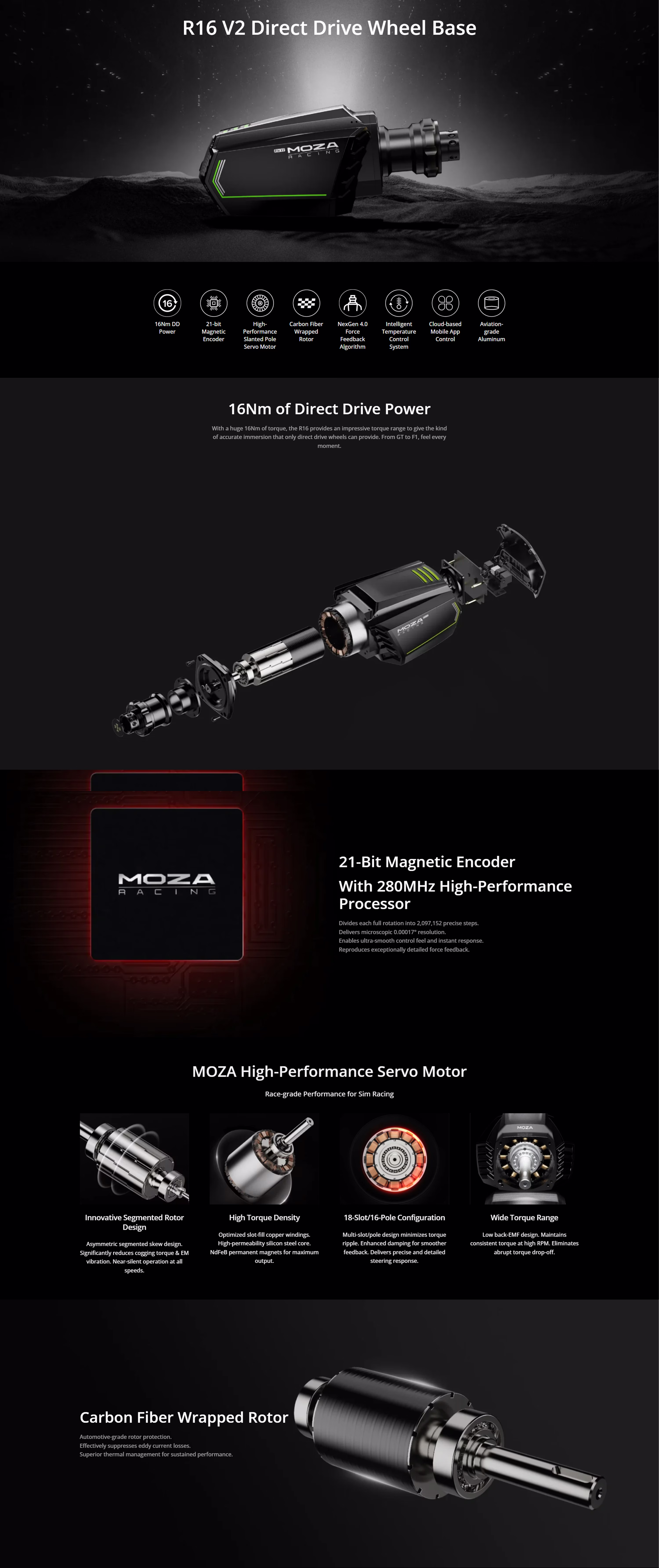 MOZA R16 V2 Direct Drive Base