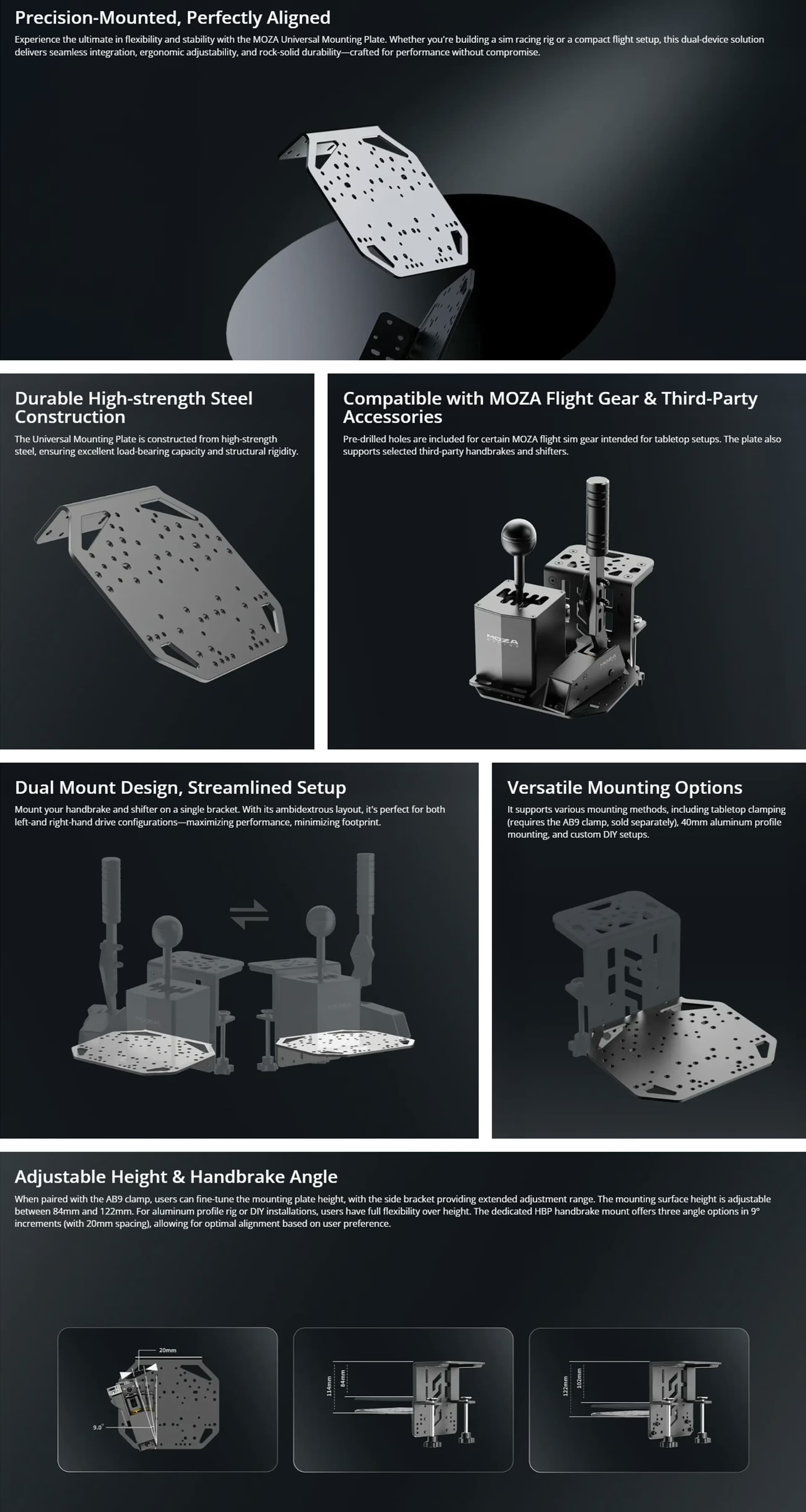 MOZARS089UNIVERSALMOUNTINGPLATEHIGHSTRENGTHSTEELDUALBRACKETFORSHIFTERANDHANDBRAKEPRODUCTOVERVIEW