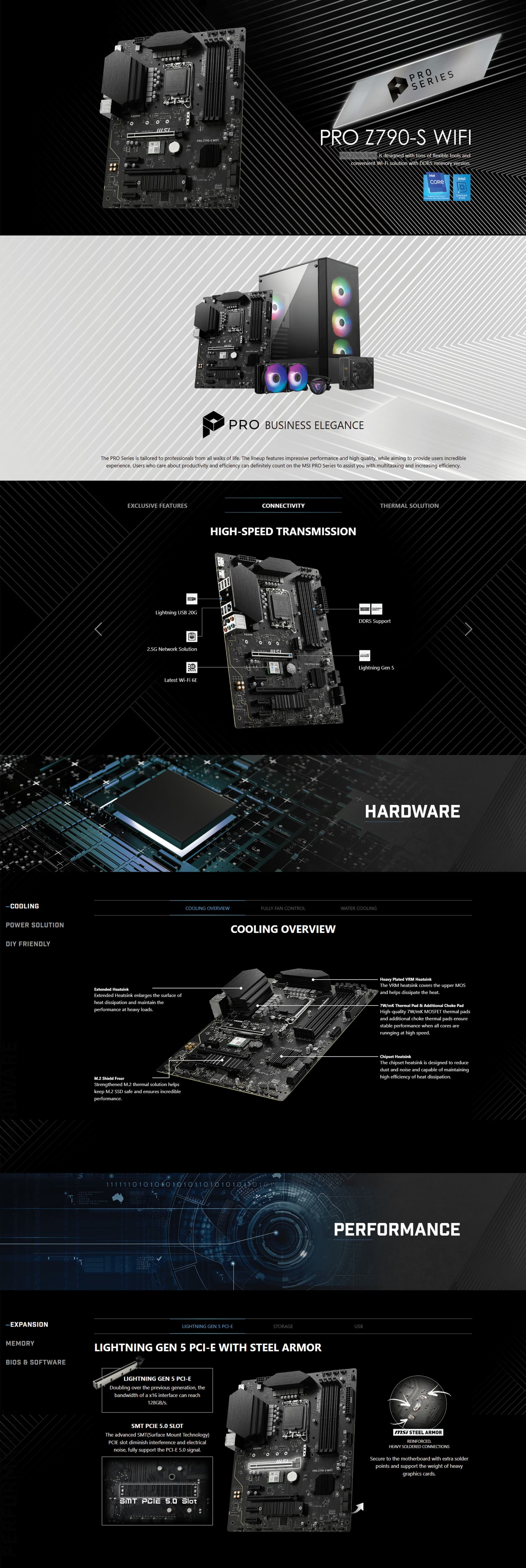 MSI Pro Z790-S WIFI 6E LGA 1700 ATX Intel Motherboard IMAGE