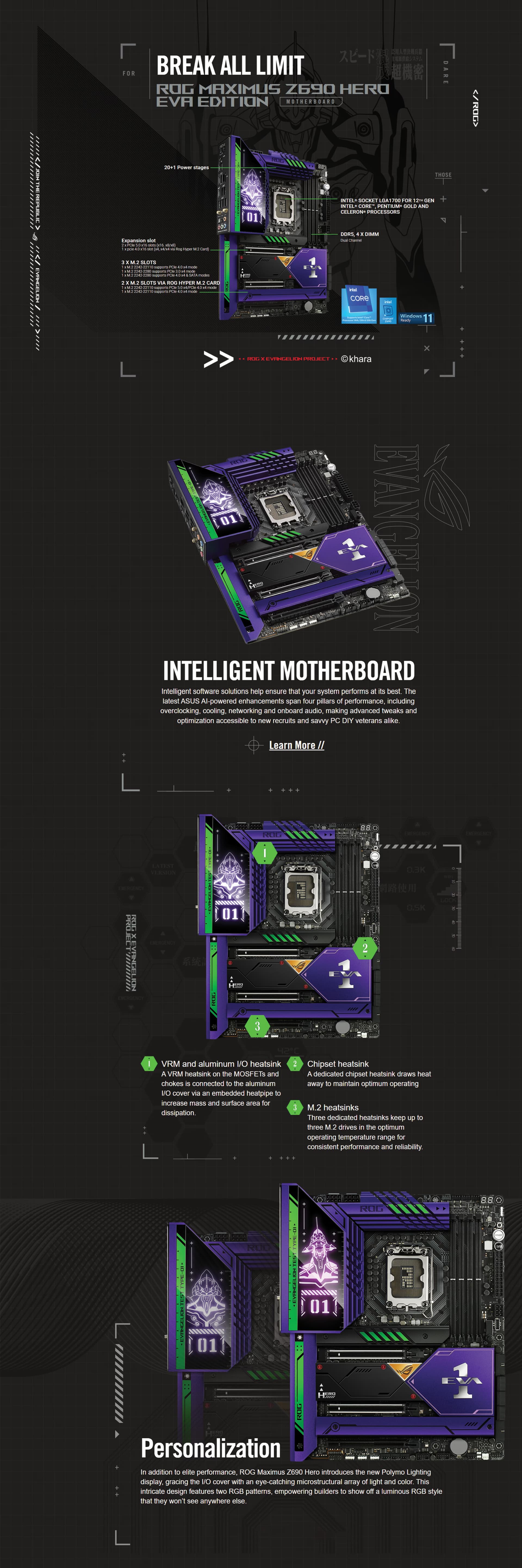 ROG MAXIMUS Z690 HERO EVA EDITION product overview image