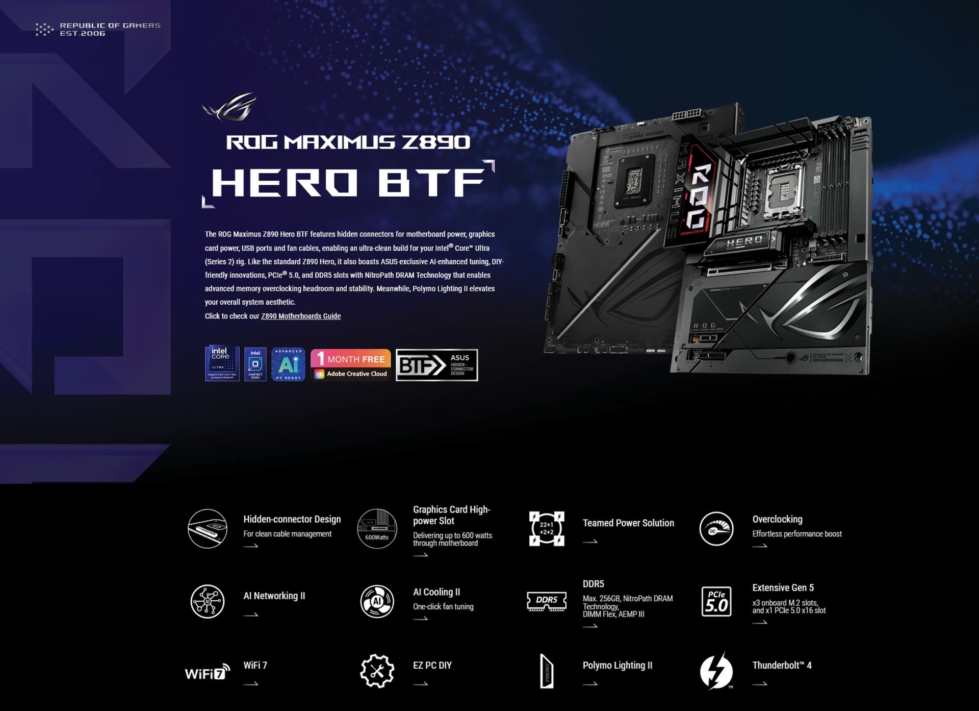 ROG Maximus Z890 overview image