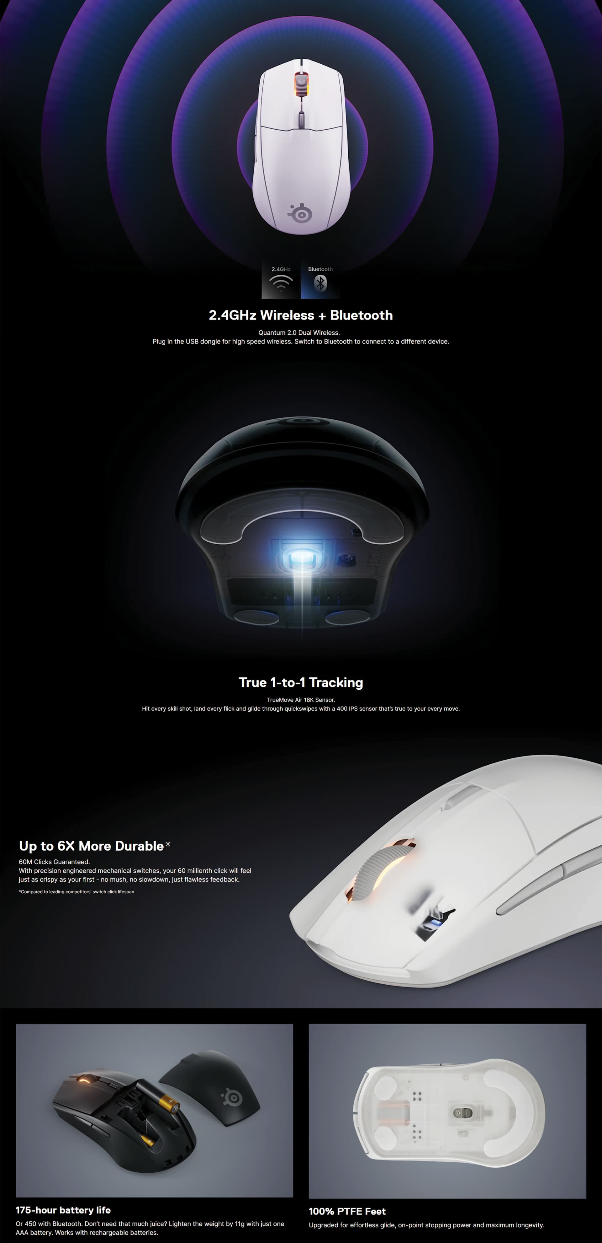STEELSERIESRIVAL3WIRELESSGEN2GAMINGMOUSEWHITE18000DPIPRODUCTOVERVIEWIMAGE