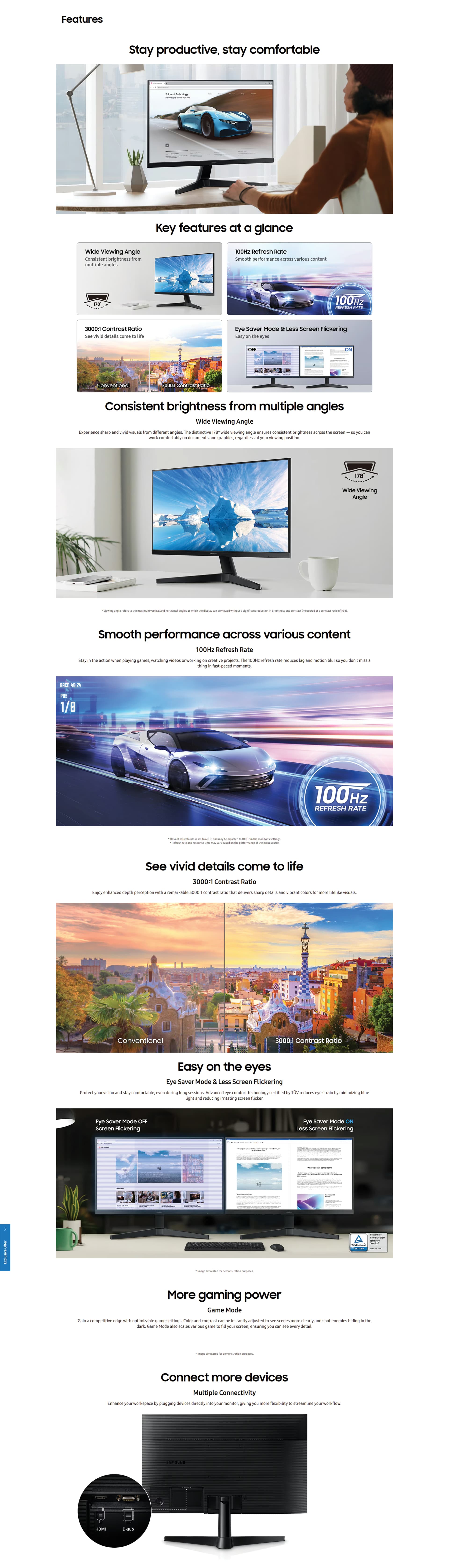Samsung 24" S3 S33GF Full HD 100Hz Monitor description