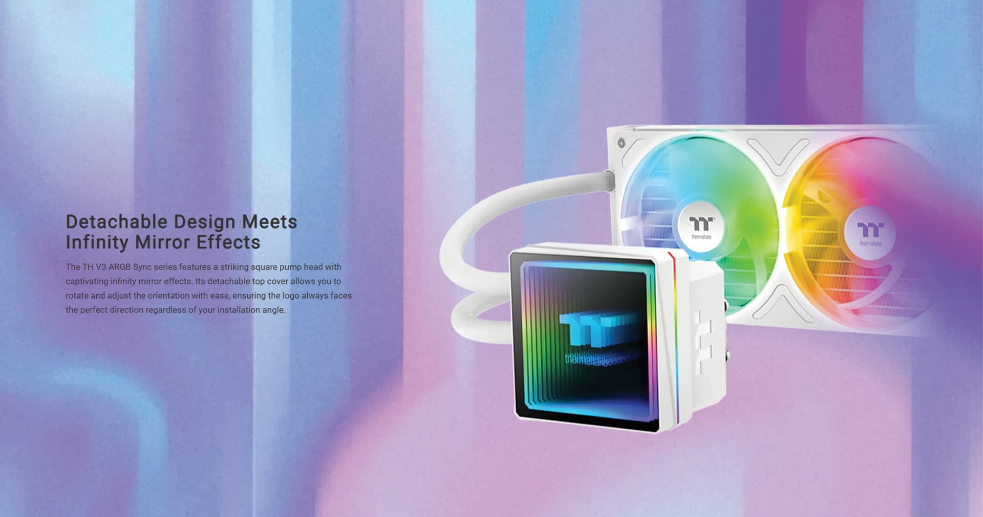 Thermaltake TH240 V3 ARGB Sync Snow Edition AIO Liquid CPU Cooler PRODUCT OVERVIEW IMAGE