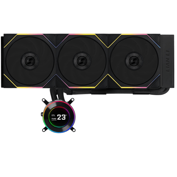 Lian Li Hydroshift II LCD-C 360TL Black 360mm AIO Liquid Cooler, 3x UNI FAN TL Wireless, 2.1 inch IPS 60Hz LCD screen, Three control modes, Hidden cable design, Side-mounted water tubes | GHS2LCD36TB