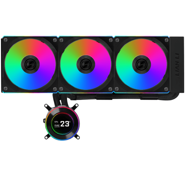 Lian Li Hydroshift II 360 CL RGB Liquid CPU Cooler - 360mm AIO - 3X 120 RGB Fans - 2.1” IPS LCD Screen - 3 Control Mode - Flexible Tubes Clamp - LGA 1851/1700, AMD AM5/AM4 - Black (HS2LCD36RB) | GHS2LCD36RB
