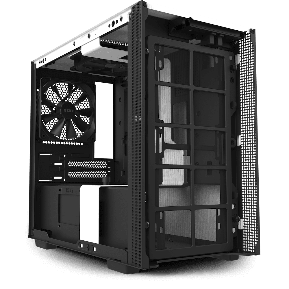 NZXT NZXT H210i Mini-ITX PC Gaming Case Front I/O USB Type-C Port Tempered Glass Side Panel Cable Management Water-Cooling Ready Integrated RGB Lighting Steel Construction - Black White | CA-H210i-W1 - product view 1 of 4