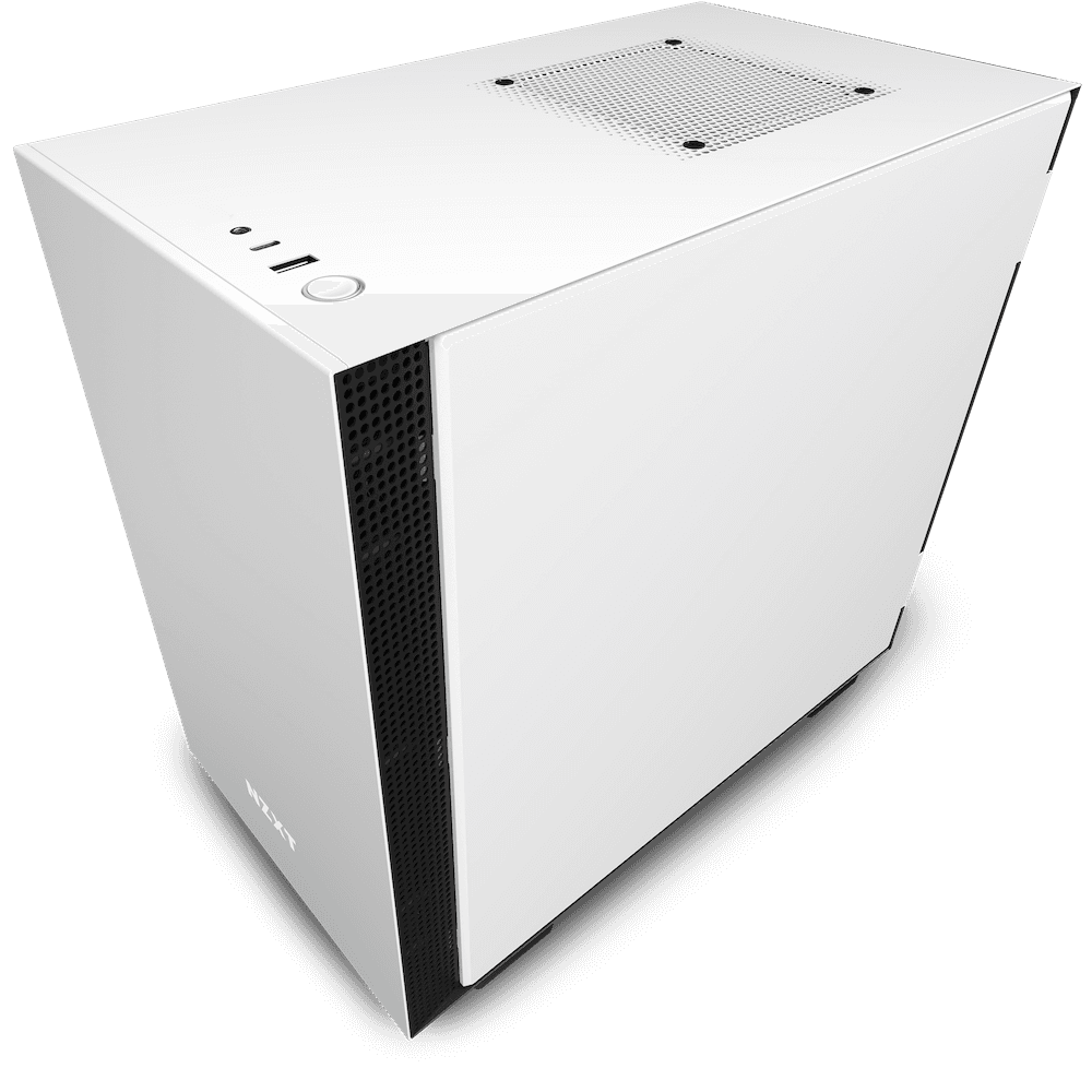 NZXT NZXT H210i Mini-ITX PC Gaming Case Front I/O USB Type-C Port Tempered Glass Side Panel Cable Management Water-Cooling Ready Integrated RGB Lighting Steel Construction - Black White | CA-H210i-W1 - product view 3 of 4