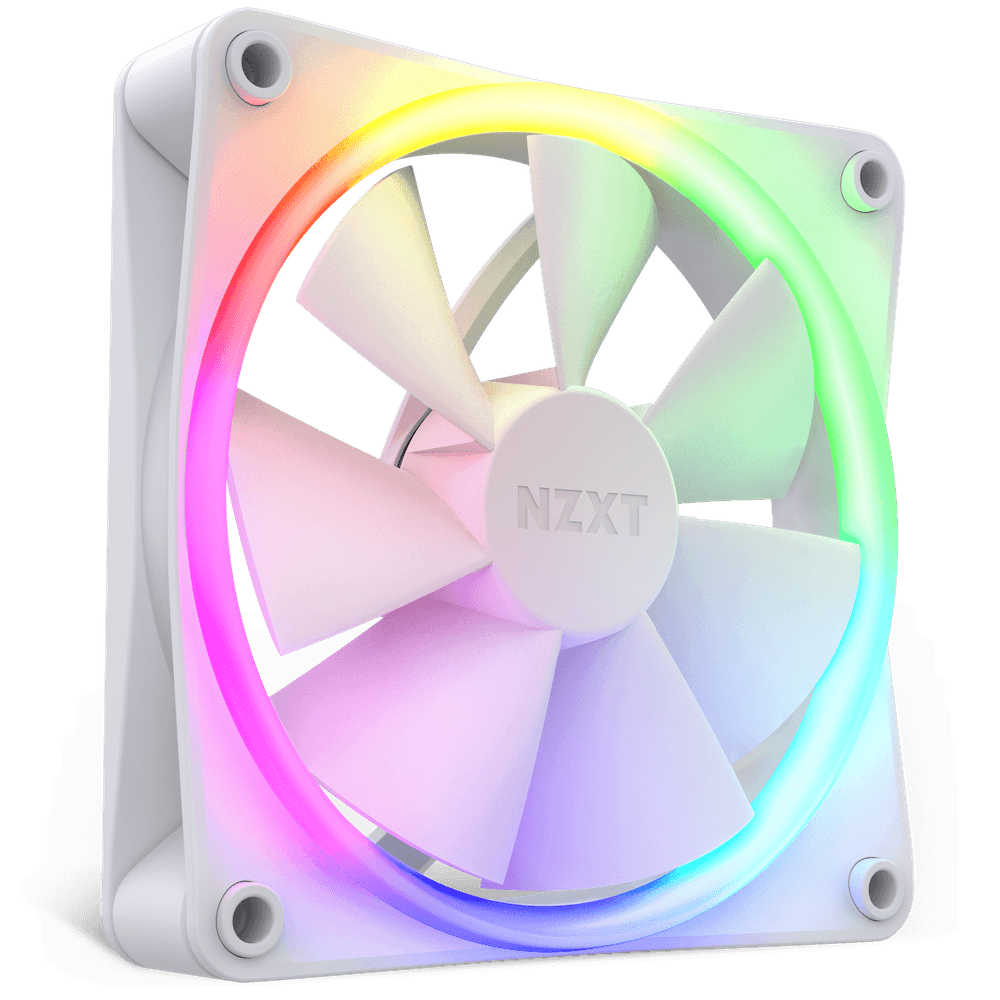 NZXT NZXT F120RGB 120mm RGB White Single Fan, RF-R12SF-W1 - product view 2 of 5
