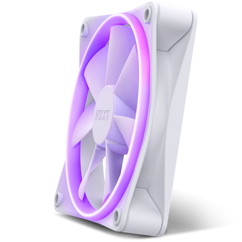 NZXT NZXT F120RGB 120mm RGB White Single Fan, RF-R12SF-W1 - product view 1 of 5