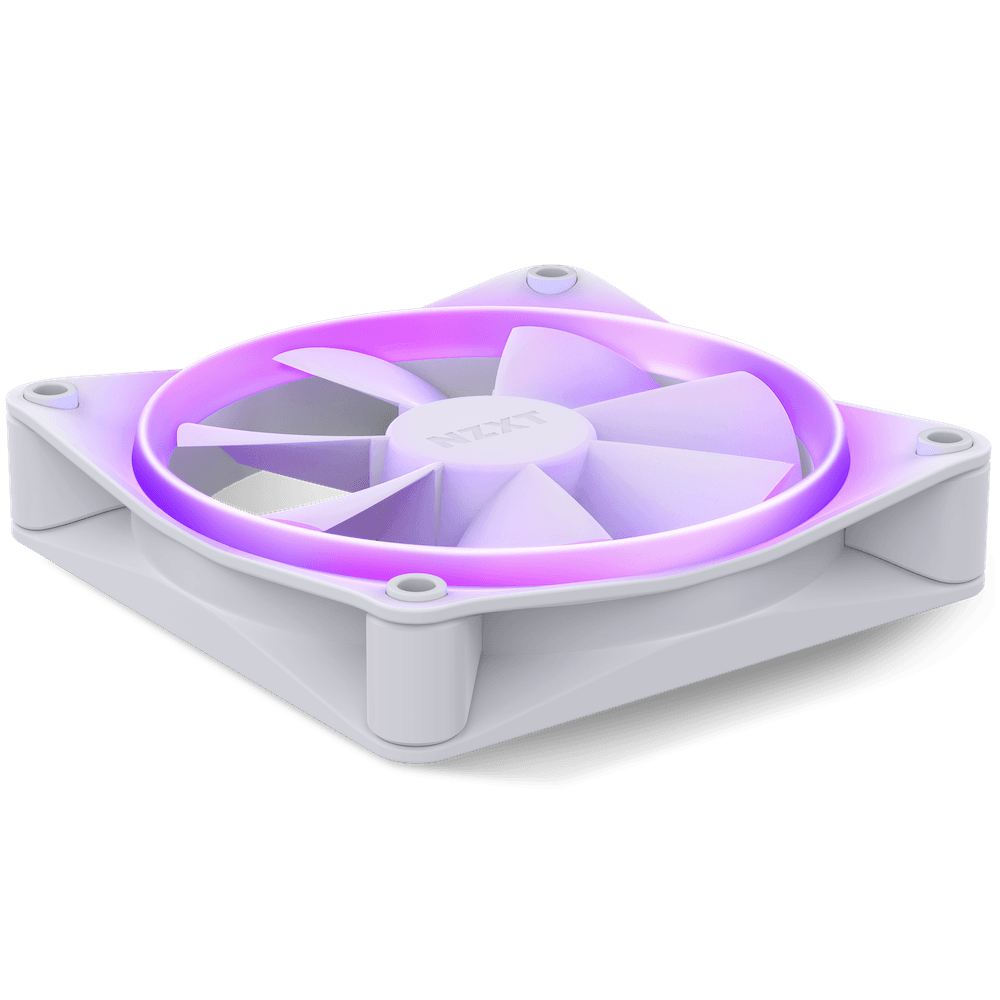 NZXT NZXT F120RGB 120mm RGB White Single Fan, RF-R12SF-W1 - product view 3 of 5